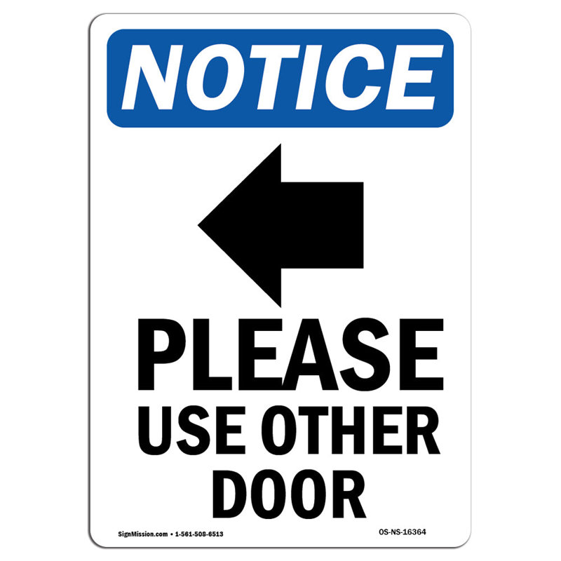 Please Use Other Door Sign