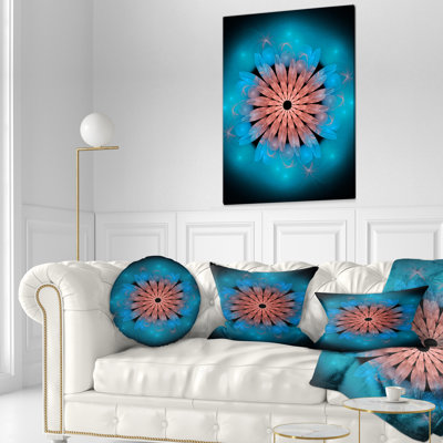 Coussin lombaire floral à fleurs fractales