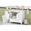 Meuble-lavabo blanc 36 po avec lavabo en céramique, portes à fermeture en douceur, tablettes de rangement doubles et tiroir divisé-1661582366