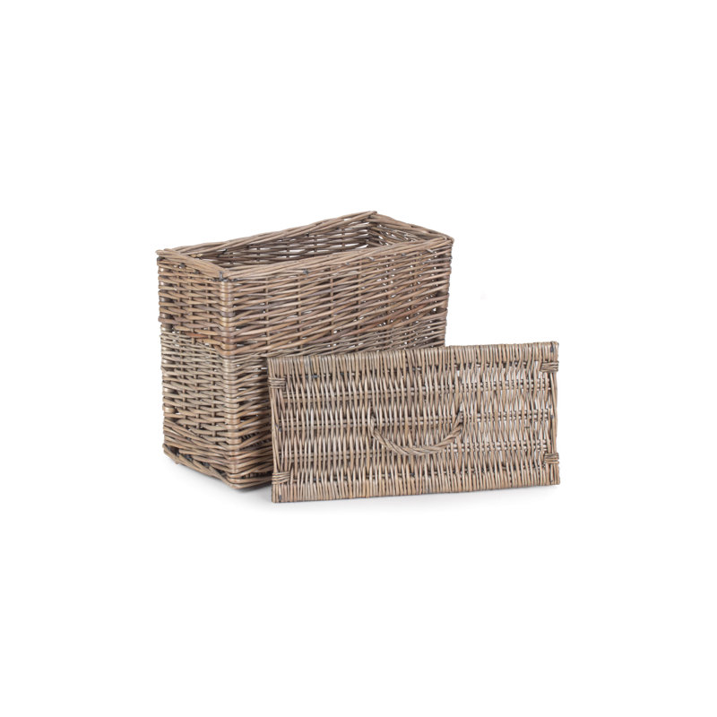 Wicker Toilet Tidy Lidded Basket