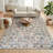 Floral Non-Slip Machine Washable Farmhouse Modern Area Rug in Green/Yellow/Cream/Colorful for Living Room, Bedroom, Hallway Indoor Rugs-748441479