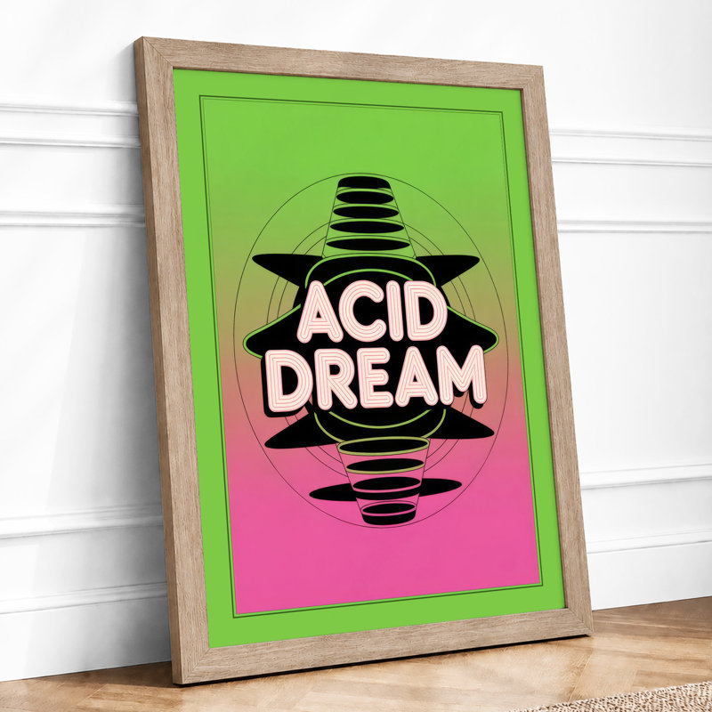 Acid Dream Retro - Framed Print, A1 - 84.1 x 59.4 cm, Oak