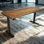 Bureau debout à hauteur ajustable électrique Skyscraper, double moteur et commande numérique avec mémoire, 48 x 30, plateau en bois récupéré véritable avec cadre noir-2014467688-2082861743