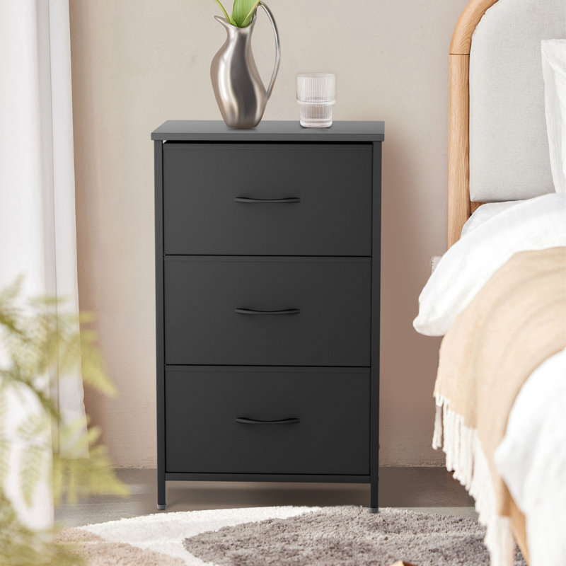 Commode 3 tiroirs Kasandra, Noir