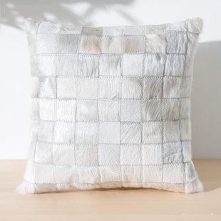 Cowhide Patchwork Pillow Cover & Insert