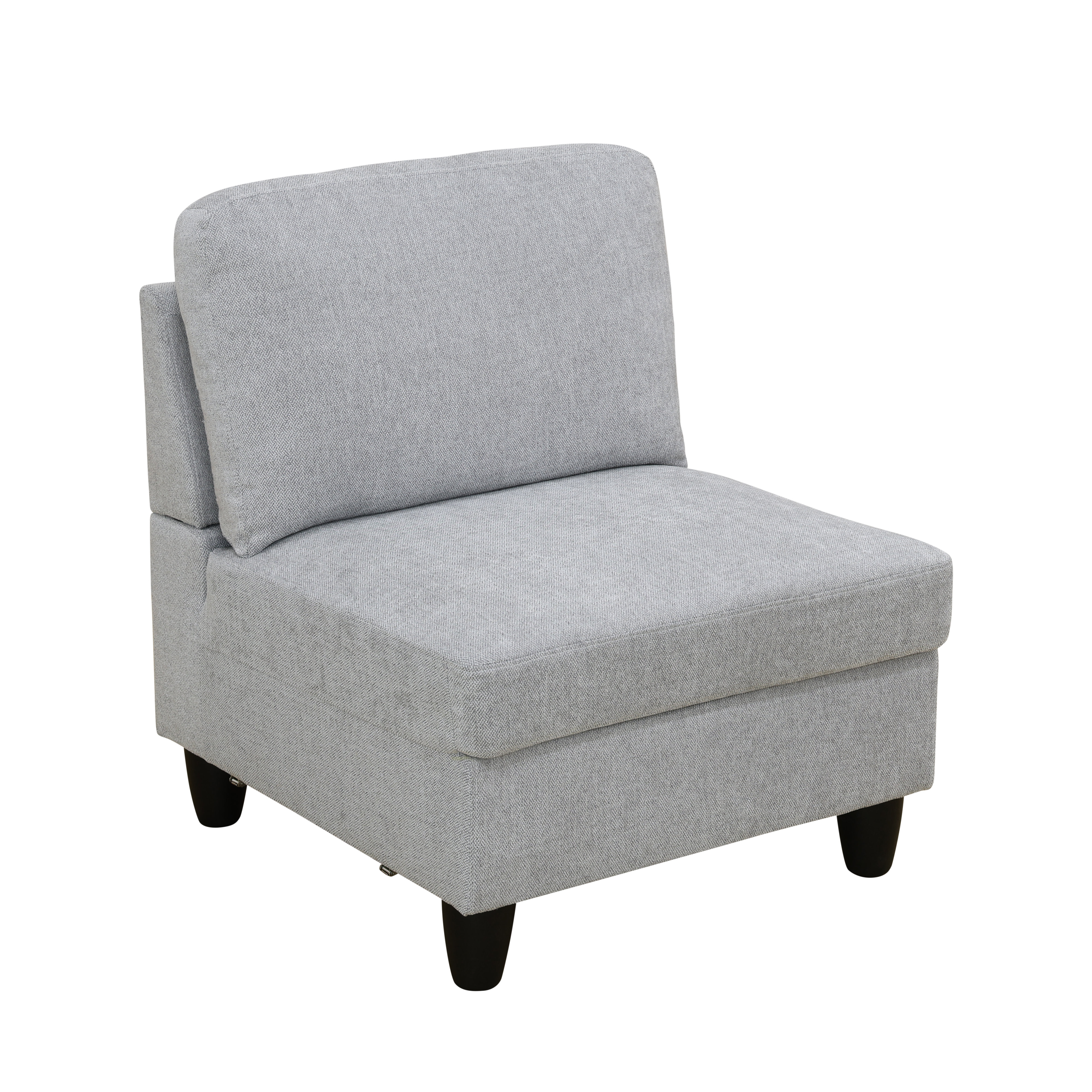 Ebern Designs Armless Flannel Chair With Wooden Legs - Wayfair Canada