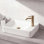 Mini-lavabo de salle de bain rectangulaire encastré mural moderne en céramique l 15 po x P 8,5 po Felix, trou de robinet à droite, blanc brillant