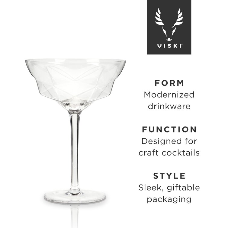 Martini Set With Bakelite Handle Serving Tray, 2 Stemless Viski