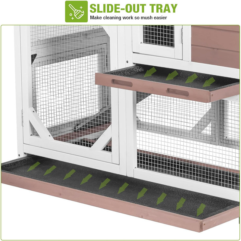 Cage à lapins intérieure à 2 étages avec toit en toile