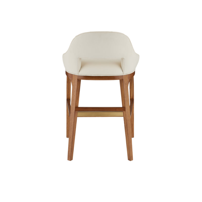 Inga Upholstered Stool with Solid Wood Frame, Counter Stool (26" Seat Height)