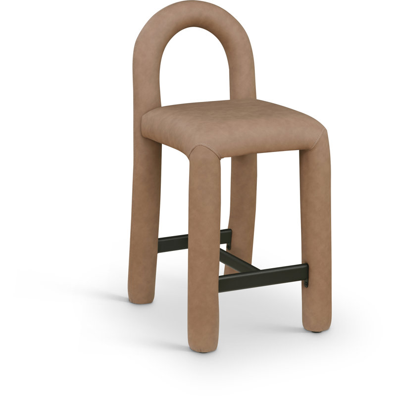 Amari Stool, Vegan Leather, Brown