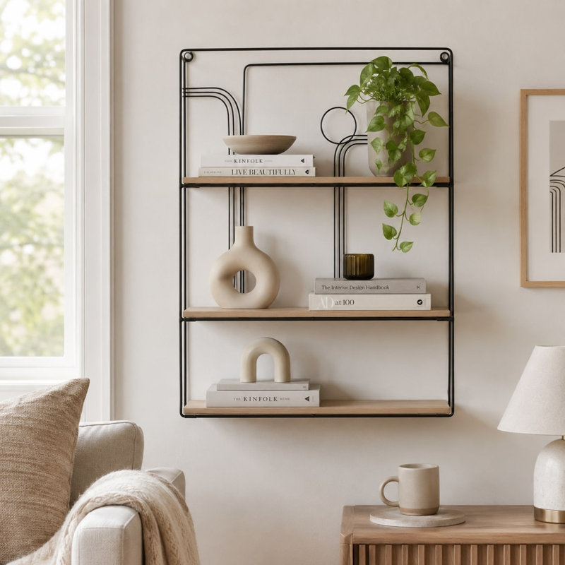 Metal Floating Shelf, Rectangle