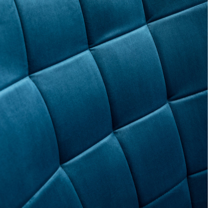 Battistina Velvet Armchair with Ottoman, Blue