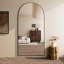 Très grand miroir de plancher arqué sans cadre pleine longueur avec support, miroir mural ou incliné pour chambre à coucher, salle de gym à domicile, salon, entrée-293024601-293024600