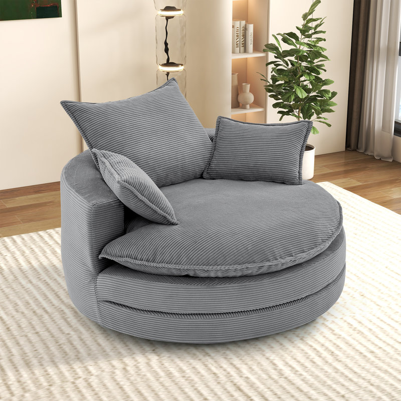 Fauteuil demi-tonneau rotatif 57,3 po, Gris