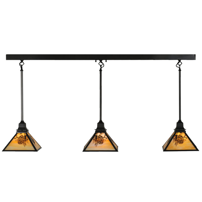 Rustic Lodge 3 - Light Craftsman Brown Pool Table Lights Pendant