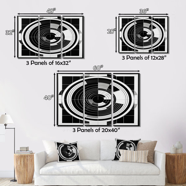 Wrought Studio™ Bauhaus Black And White Circular Minimalism - Modern ...