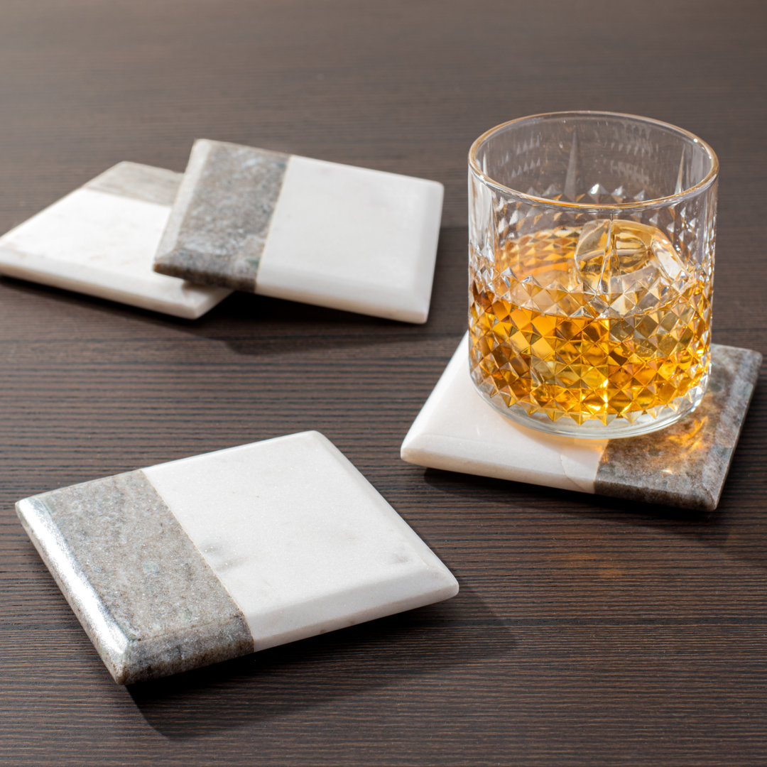 Two-Tone Marble Coasters (Set of 4) Orren Ellis