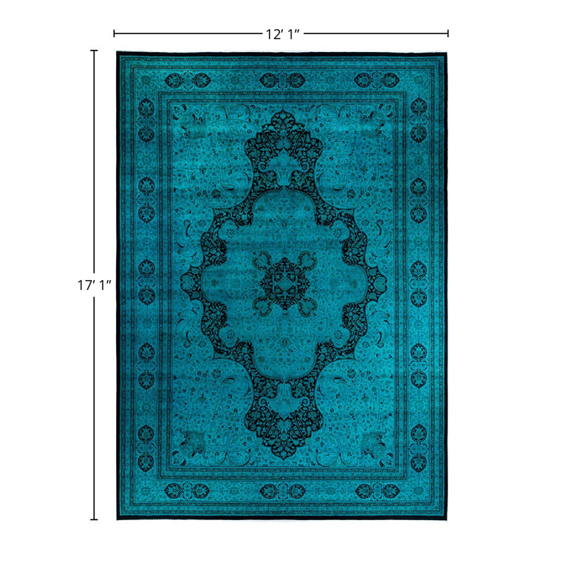 Tapis unique en laine 12 pi 1 po x 17 pi 1 po Poelm