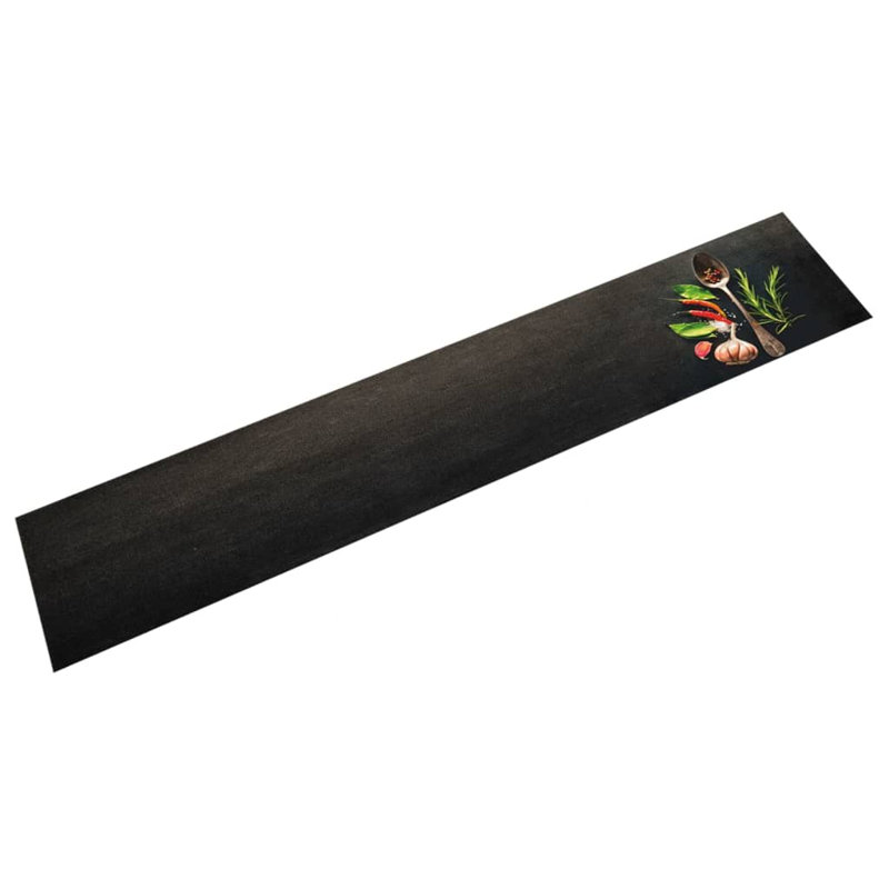 Miliano Water Resistant Kitchen Mat, Black And Green, 60 x 300 cm