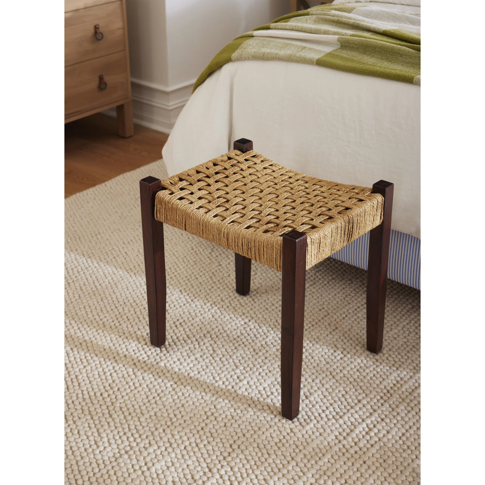 Elle Handmade Ivory Rug, Rectangle 5' x 8'