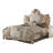 Tufted Beige Upholstered 100% Polyester Bed With Nailhead Trim-53752766