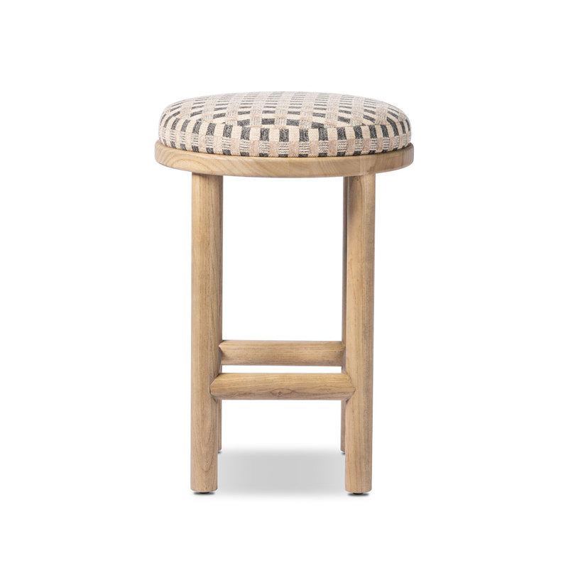 Wells Saldino Stool-Beige Shearling, Natural, Firefinch Fawn, Counter Stool (26" Seat Height)