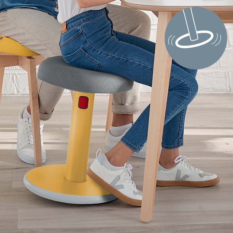 Adjustable Height Ergonomic Active Stool, Yellow