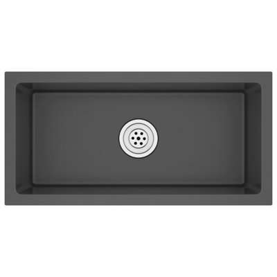 vidaXL Kitchen Sink with Strainer, Stainless Steel Top-Mount Sink, Fast Drainage, Anti-Corrosion