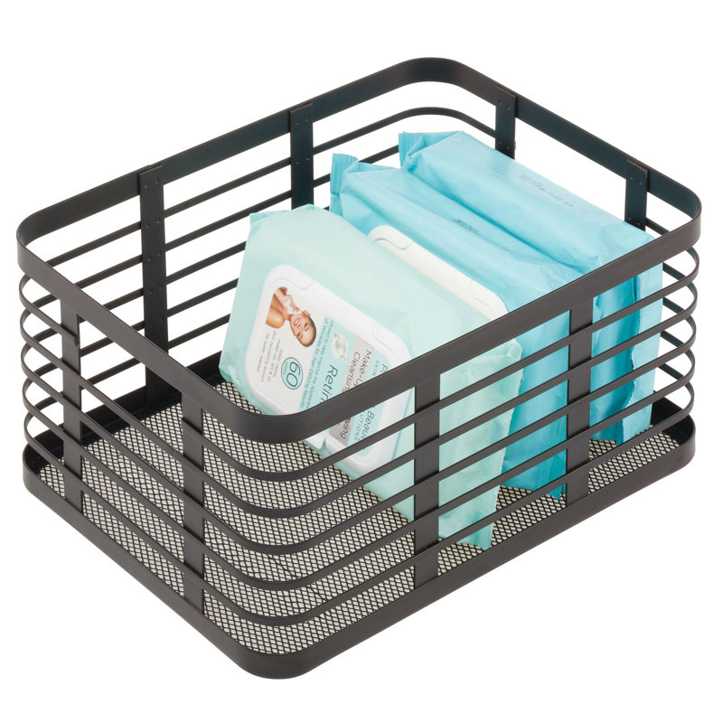Carson Basket, Matte Black, 6" H x 16" W x 12" D