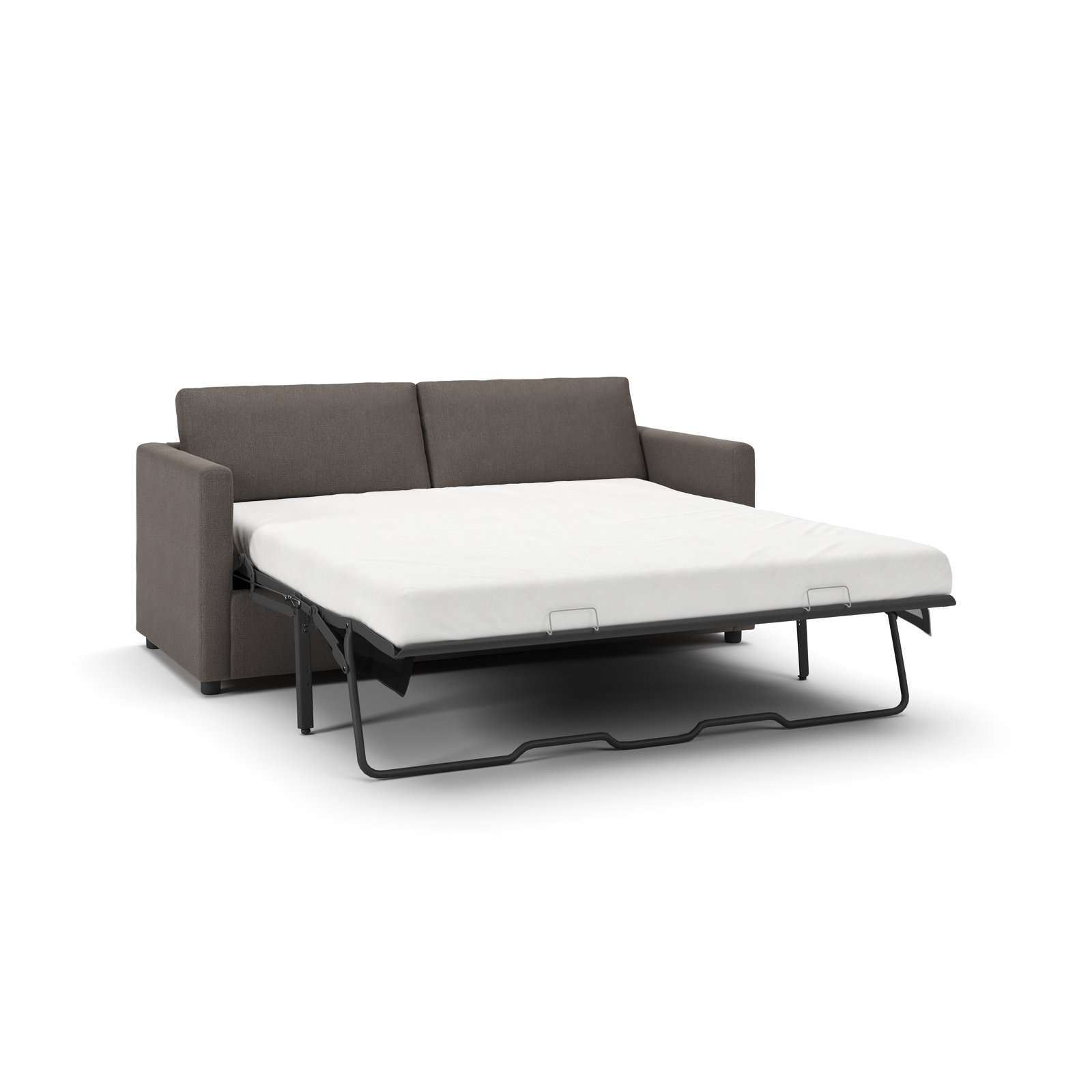 Godwin 75'' Upholstered Sleeper Sofa, Drusky Charcoal Sustain® Basketweave