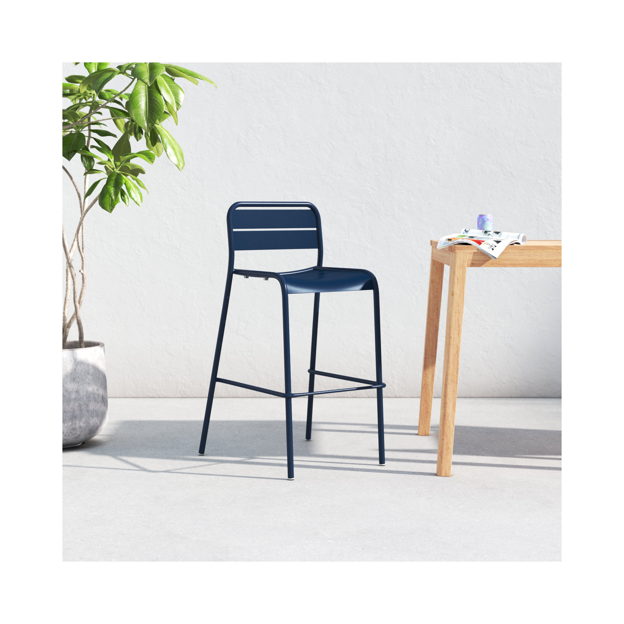 Kapri 41'' Outdoor Bar Stool, Prussian
