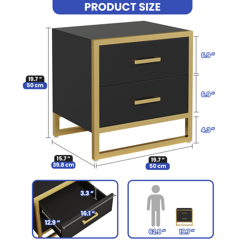 Anvie 19.7'' W Nightstand