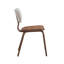 2 chaises blanches bouclées avec pieds en noyer - Chaise d'appoint confortable en noyer