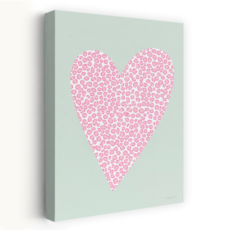 Cœur rose tacheté, H 16 po x l 24 po