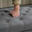 Repose-pieds de salon avec repose-pieds gris ardoise capitonné classique de 25 po | Bois | Noir