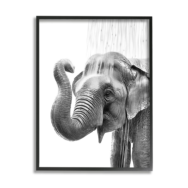 «Stupell Industries Elephant Bathroom Splash», art de la giclée par Annalisa Latella, H 14 po x l 11 po x P 1,5 po