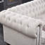 Canapé Chesterfield en tissu de lin