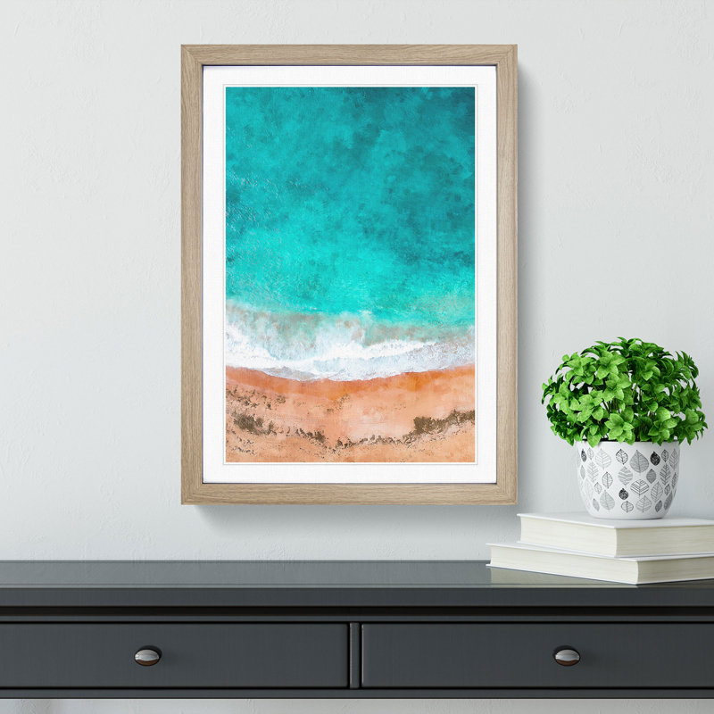 Sydney Australia Beach - Framed Print, 87cm H x 62cm W x 2cm D, Oak Framed