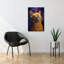 Celestial Orange Cat Dreamy Peaceful Abstract Cat Portrait Landscape Wall Art Print 1 Piece Wrapped Canvas Wall Art-1710326155
