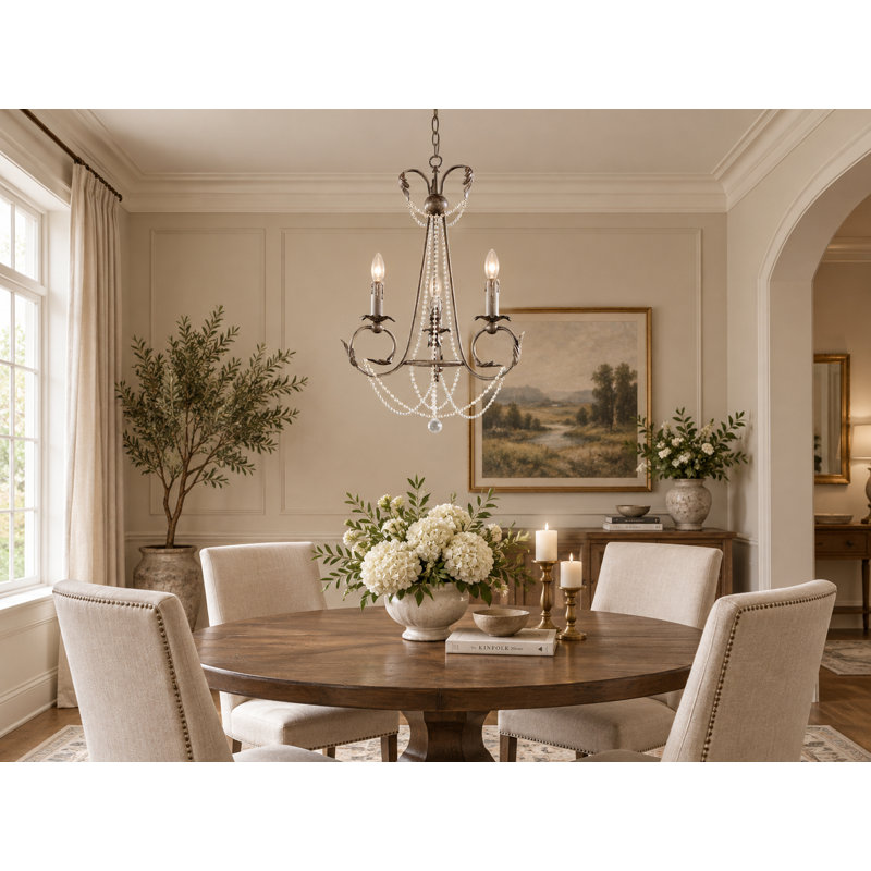 Traditional 3 Light Gold Chandelier
