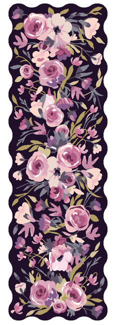 Violet Roses Rug, Runner 2'6" x 8'