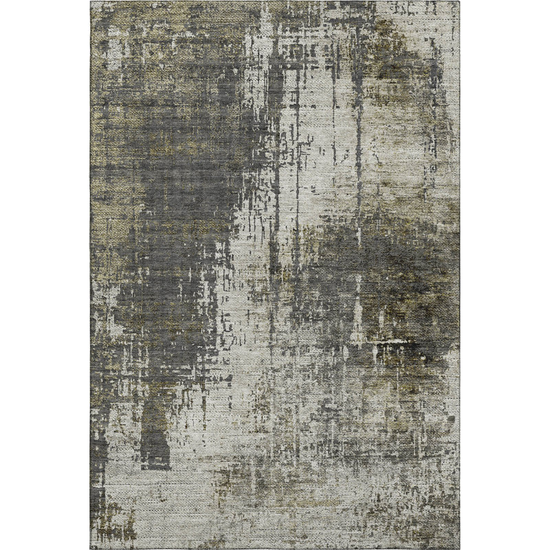 Premium Machine Washable Prisco Taupe Rug, Rectangle 5' x 7'6"