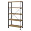 Étagère échelle Vellun Mango à 4 niveaux, 160 cm, meuble de rangement vertical en bois d'ingénierie avec structure en X en métal noir, idéale pour le bureau ou le salon.-733162216