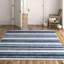 Winston Striped Handmade Tufted Wool Area Rug in Navy/Ivory Rug-1453085880