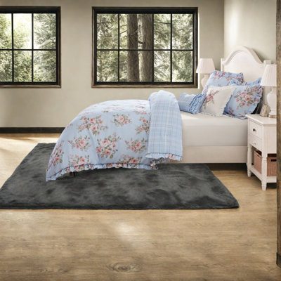 -Piece Blue Floral Bedding Sets, Queen Microfiber Comforter Set