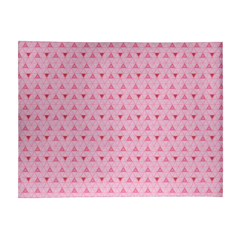 Tapis rose/rouge fait main géométrique, Rectangle 9 pi x 12 pi