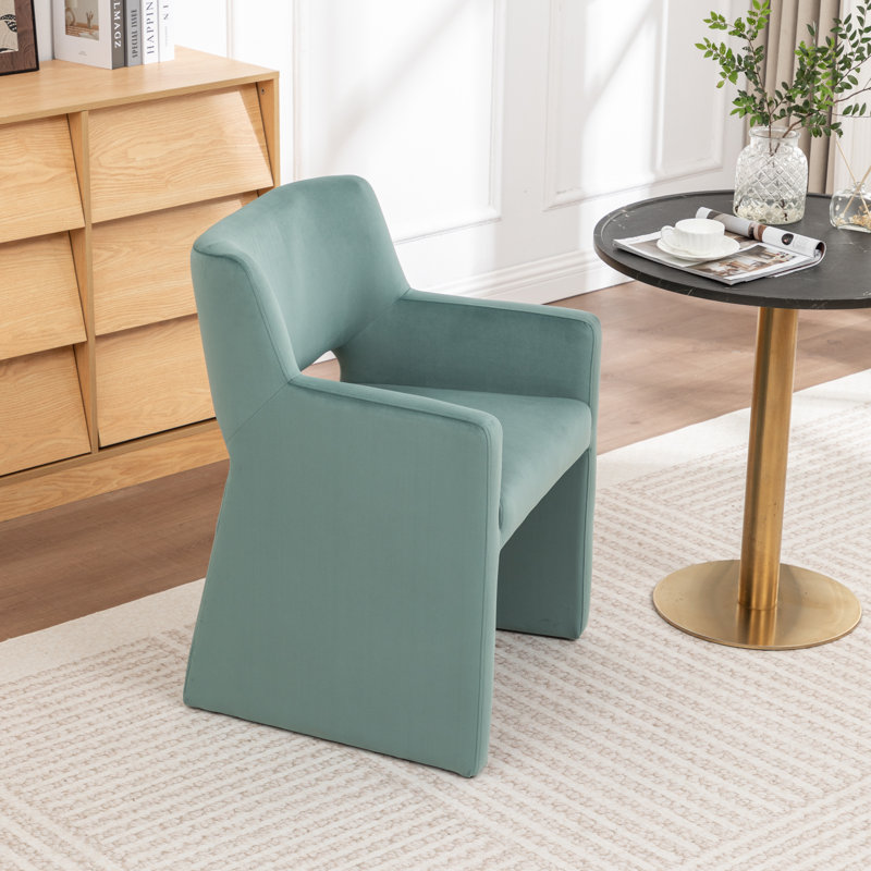 Chaise rembourrée en velours Hambrook, Vert