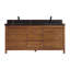 72" EBONY DOUBLE SINK VANITY DARK FINISH WITH WK-72 TOP 2" THICK BLACK NATURAL TOP-1078372328-1078372329