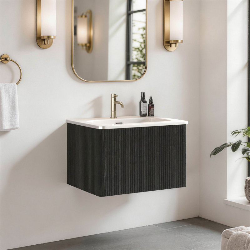 Meuble-lavabo flottant 24 po avec lavabo 24 po, entièrement assemblé